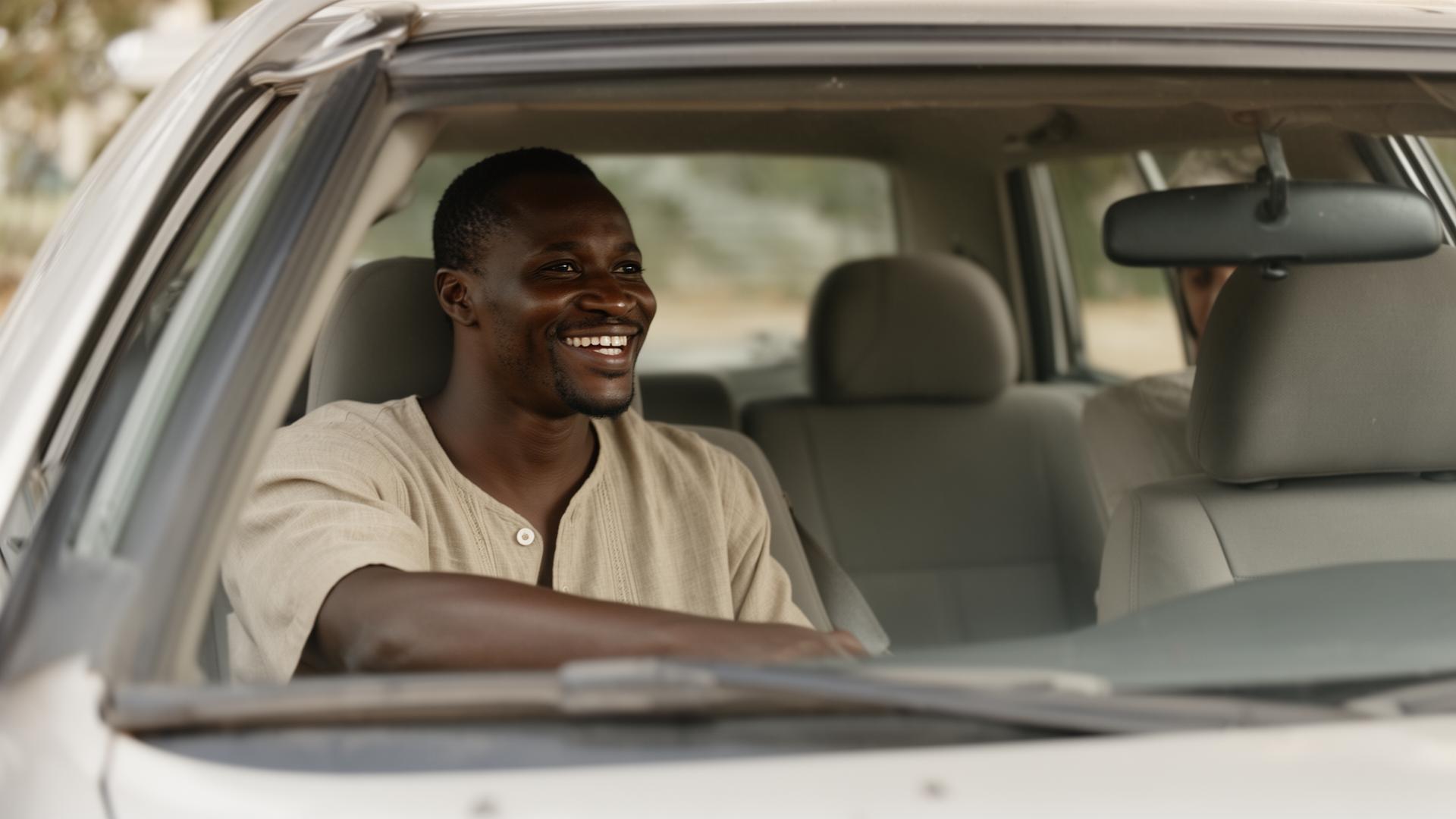 VOYA driver smiling behind the wheel